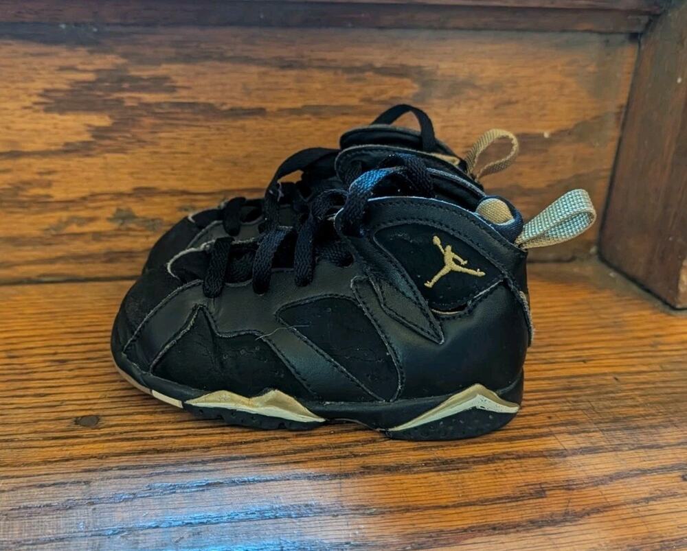 Air Jordan 7 Retro Golden Moments Black High Top Shoes Toddler 7C